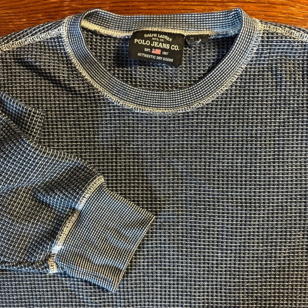 Ralph Lauren Jeans XL‎ blue/white crew pullover shirt - Picture 3 of 9